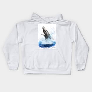 Ocean Wave Whale Kids Hoodie